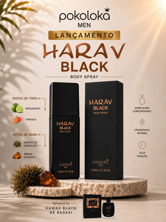 Body Spray Harav Black Men 200ml